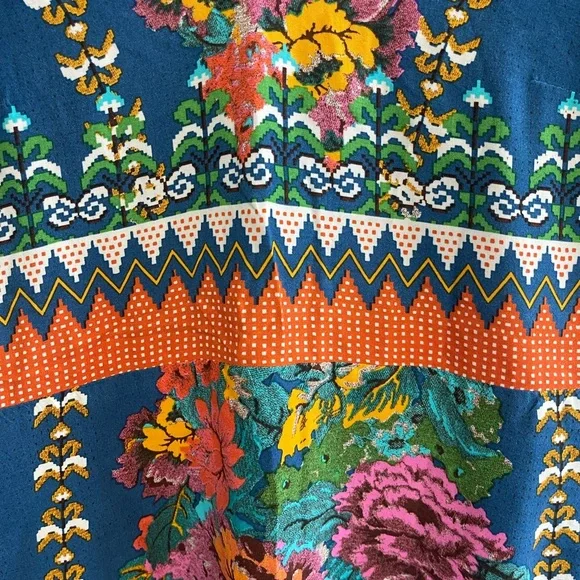 FARM Rio Teal Floral Embroidered Midi Dress - Picture 5 of 8